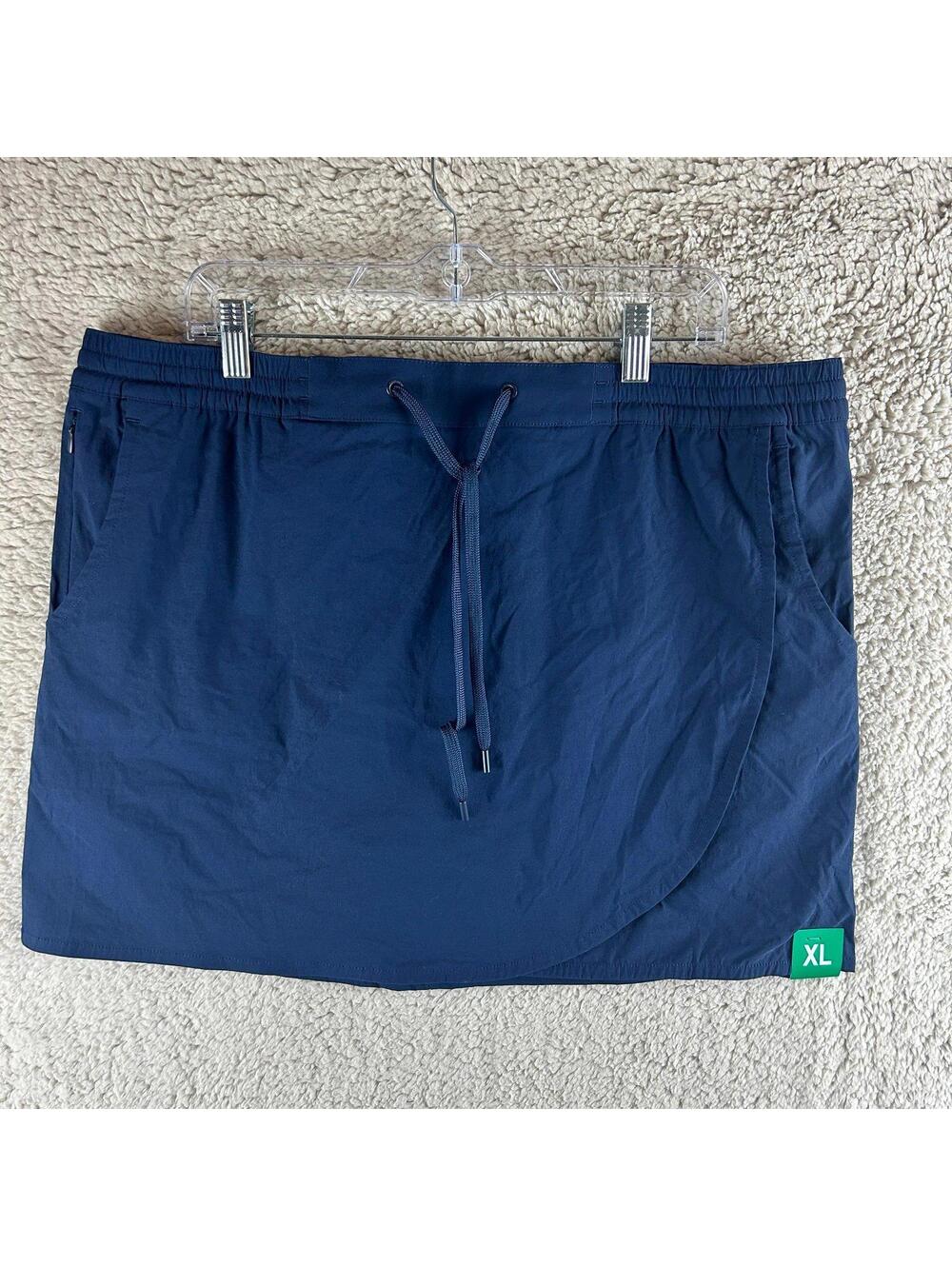 Eddie Bauer Women’s Navy Blue Pull-On Skort Size XL Drawstring Athletic Skirt